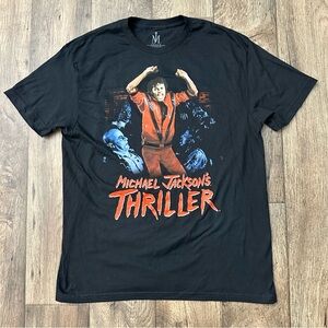 MJ Michael Jackson 200% Cotton Graphic T-shirt Size L Black